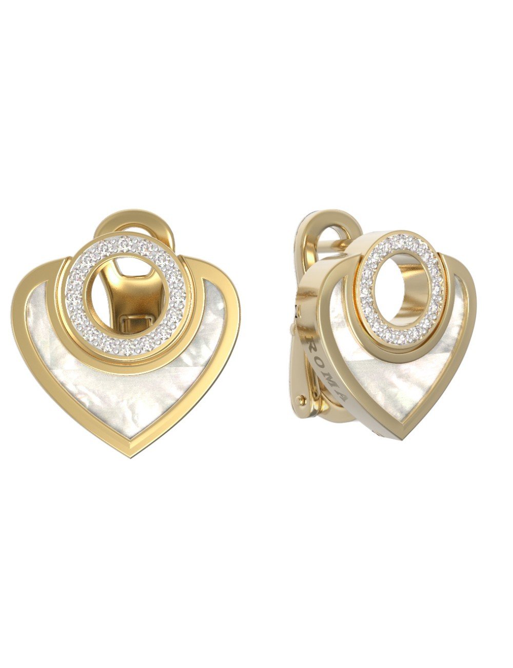 Серьги из лимонного золота c бриллиантами и перламутром