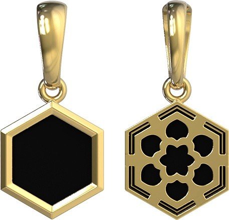 Подвеска из лимонного золота c ониксом