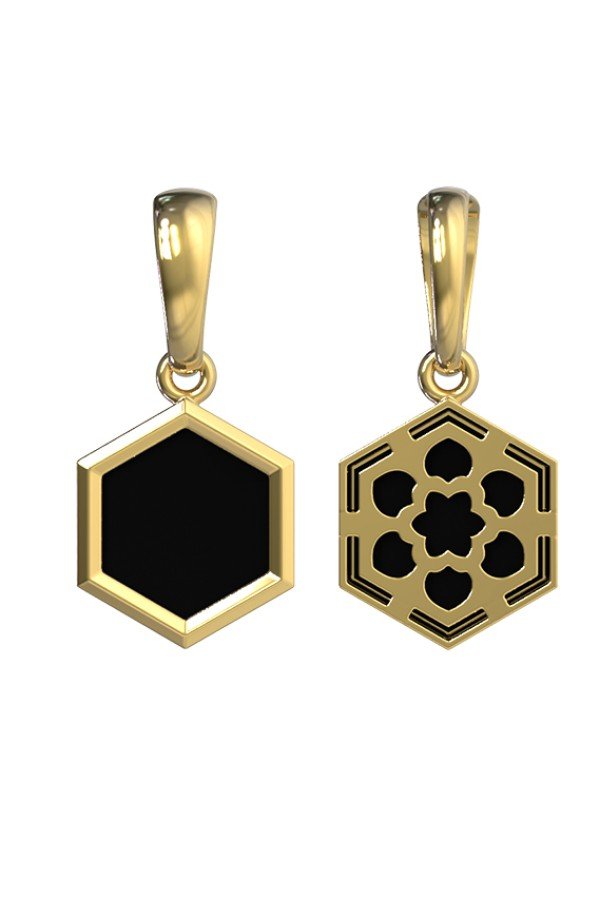 Подвеска из лимонного золота c ониксом