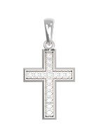 Крест из белого золота c бриллиантами