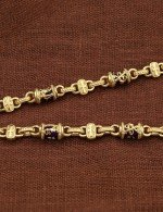 Цепь из лимонного золота c лазуритом