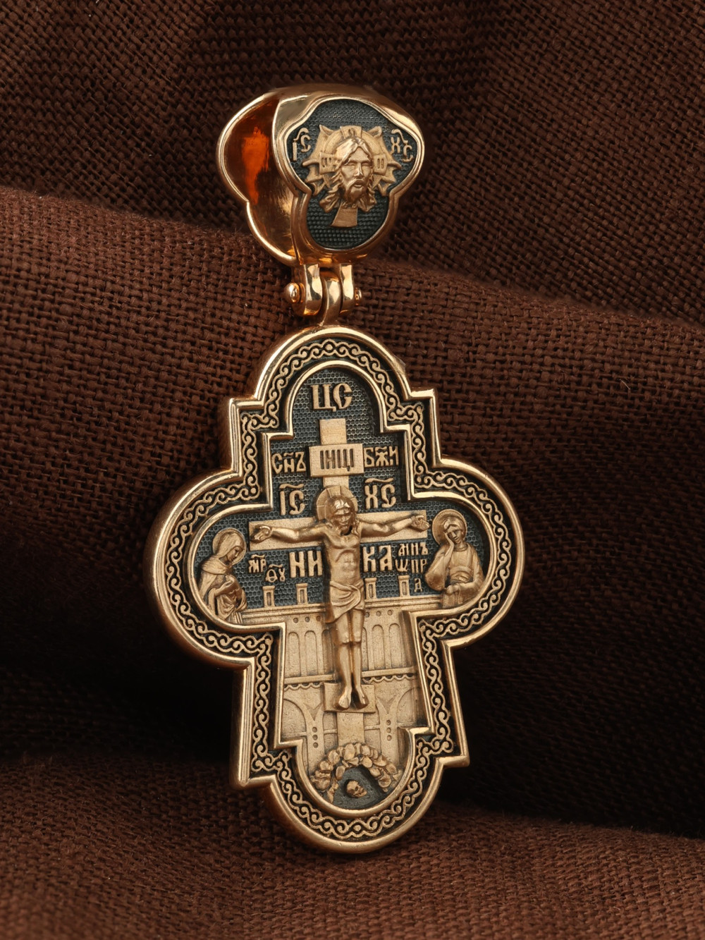 Крест из красного золота 585 пробы