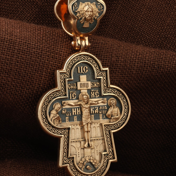 Крест из красного золота 585 пробы