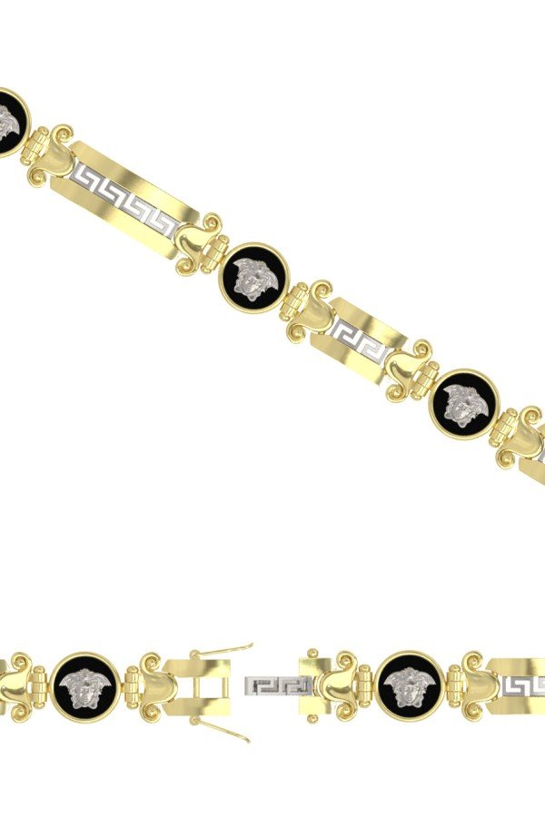 Браслет из лимонного золота c ониксом