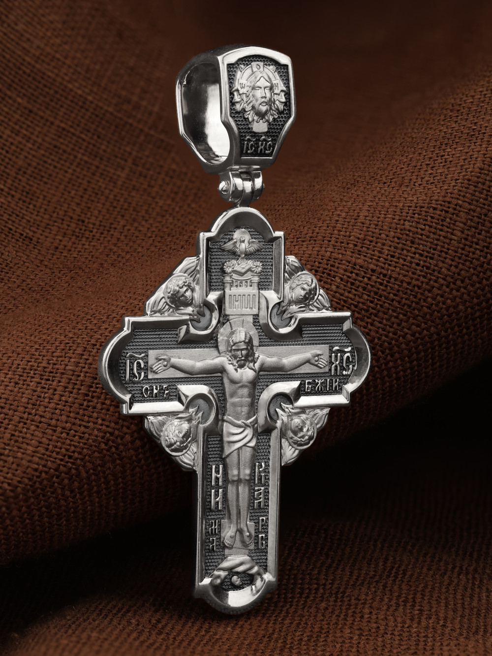 Крест из белого золота 585 пробы