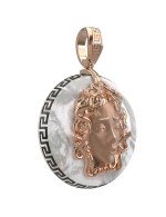 Подвеска из золота c эмалью и перламутром