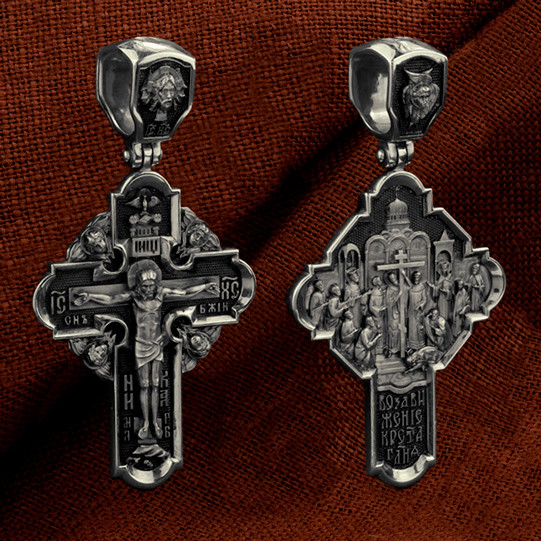 Крест из белого золота 585 пробы