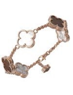 Браслет из золота c тигровым глазом и перламутром