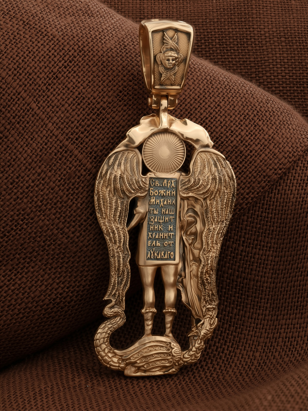 Нательная икона из красного золота 585 пробы