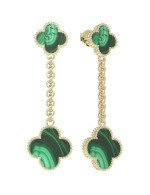 Серьги из лимонного золота c малахитом