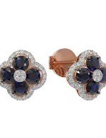 Серьги из золота c бриллиантами и сапфиром