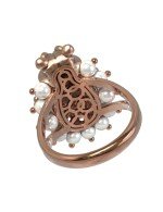 Кольцо из золота c эмалью и жемчугом