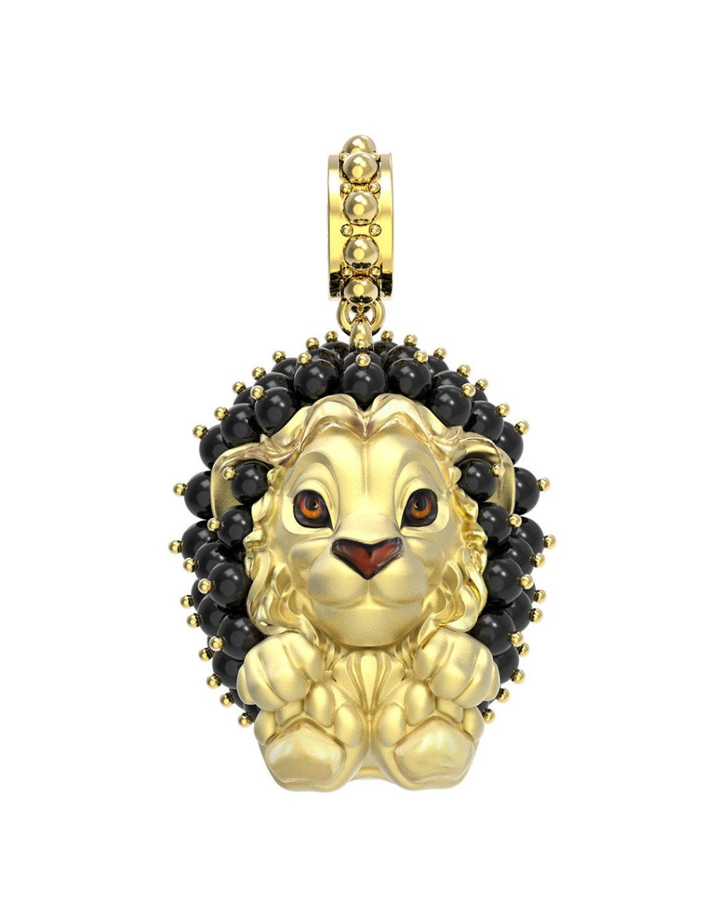 Подвеска из лимонного золота c эмалью и ониксом