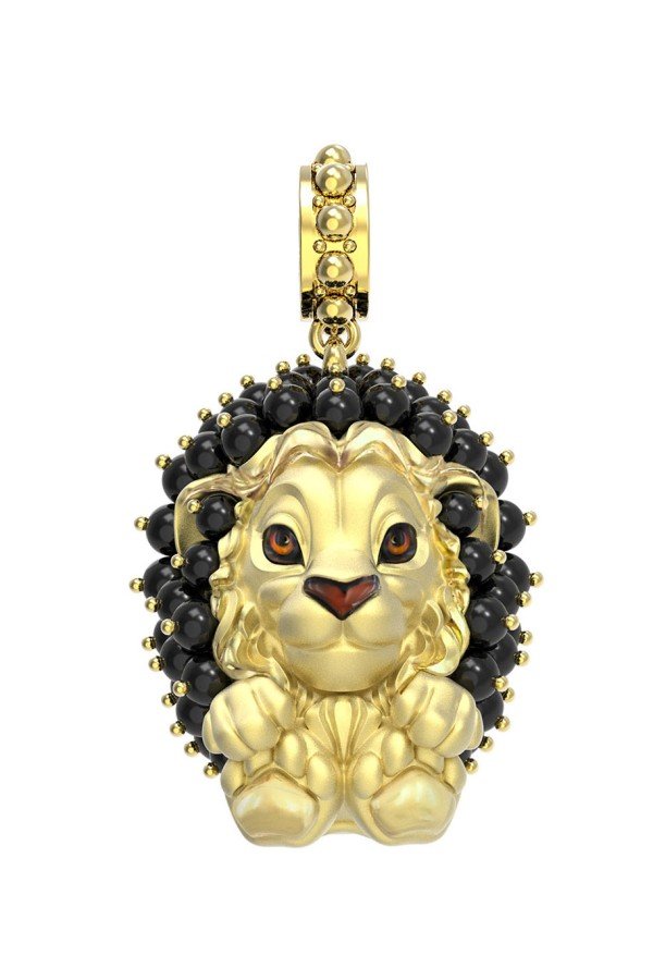 Подвеска из лимонного золота c эмалью и ониксом