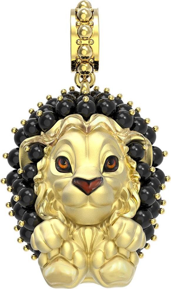 Подвеска из лимонного золота 585 пробы c эмалью и ониксом