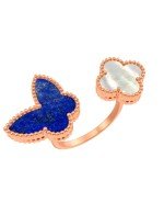 Кольцо из золота c лазуритом и перламутром