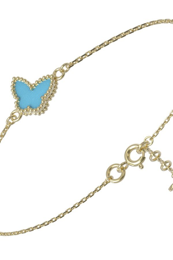 Браслет из лимонного золота c бирюзой