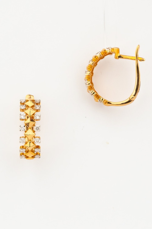 Серьги из красного золота 585 пробы c бриллиантами