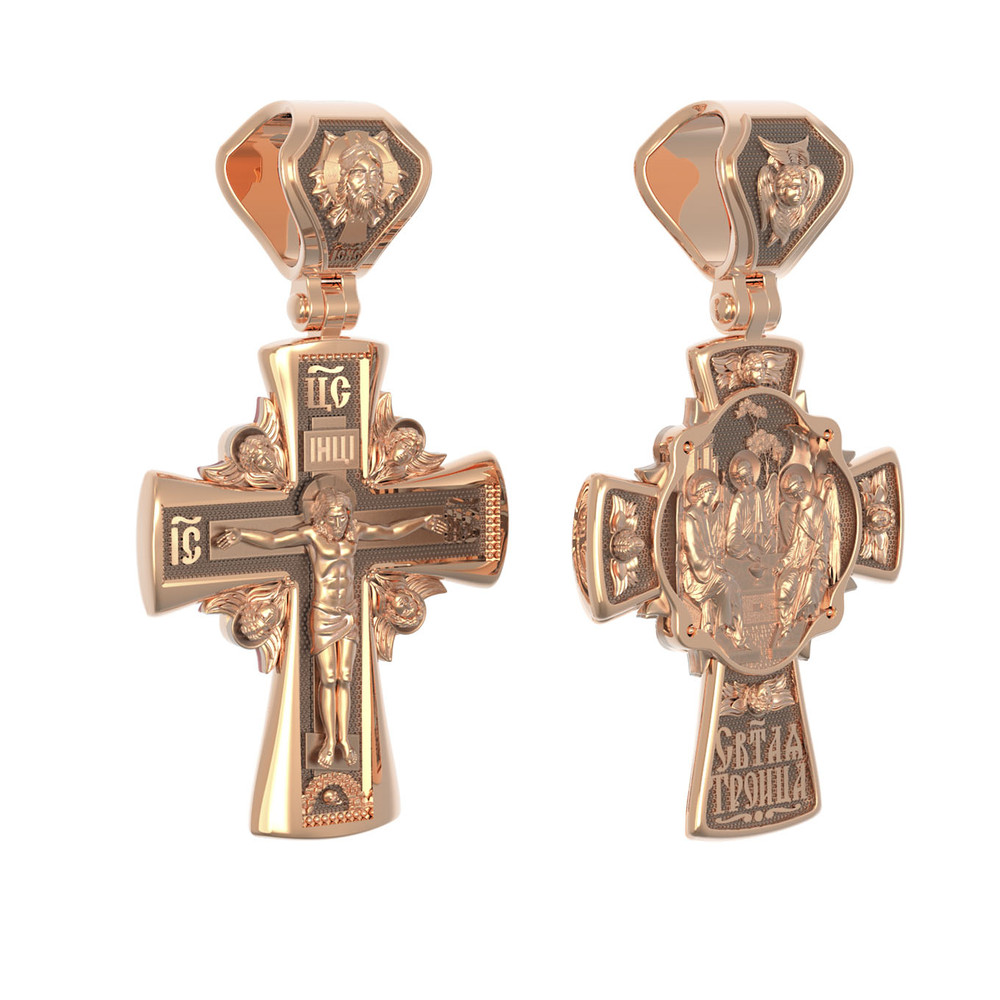 Крест из красного золота 585 пробы