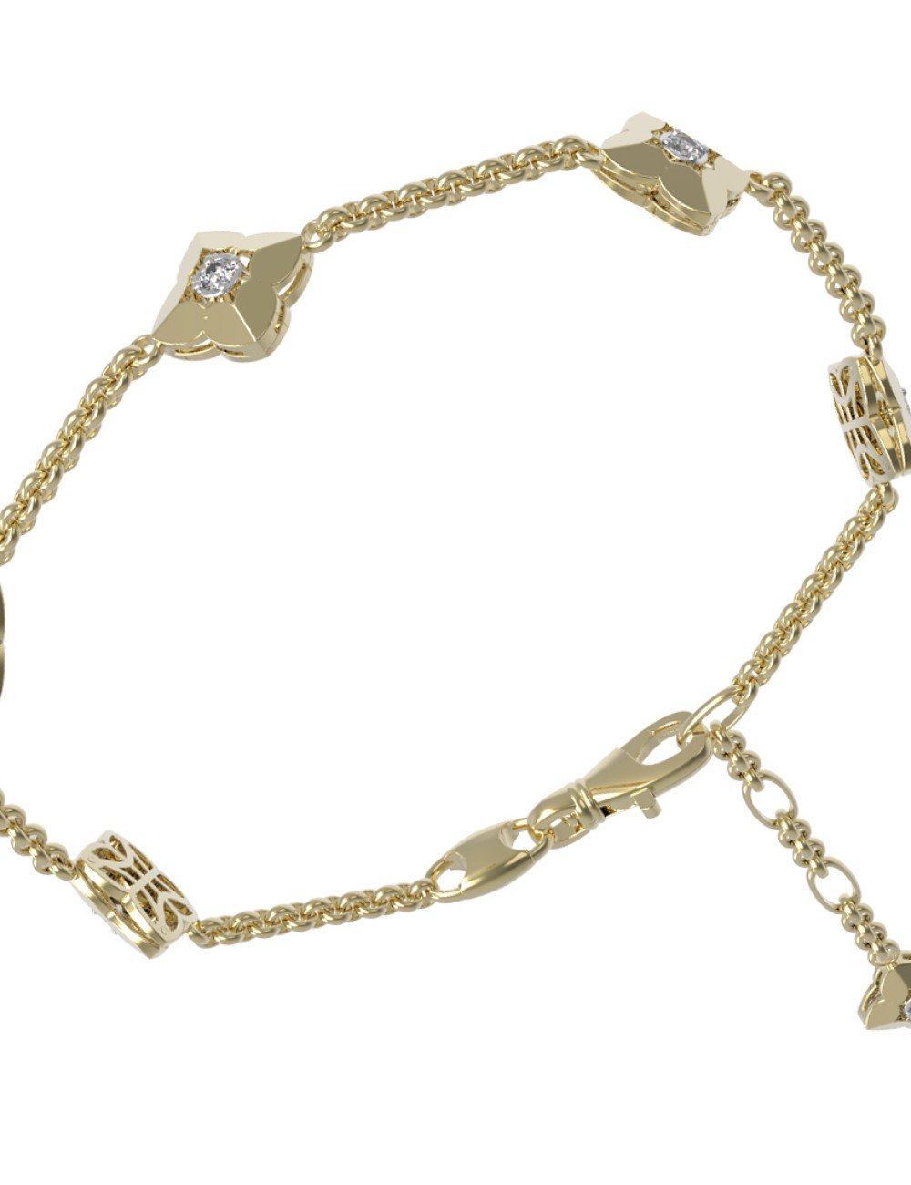 Браслет из лимонного золота c бриллиантами