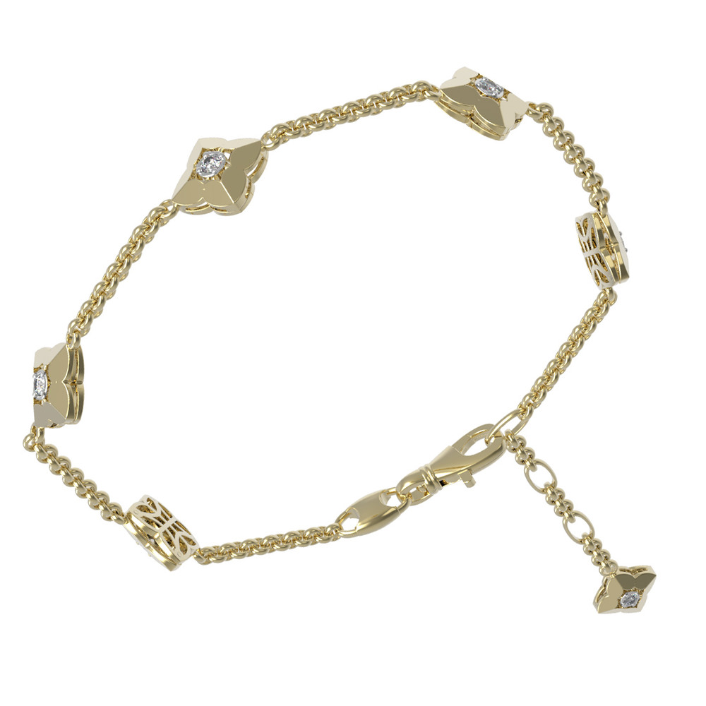 Браслет из лимонного золота 585 пробы c бриллиантами