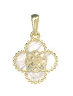 Подвеска из лимонного золота c бриллиантами и перламутром