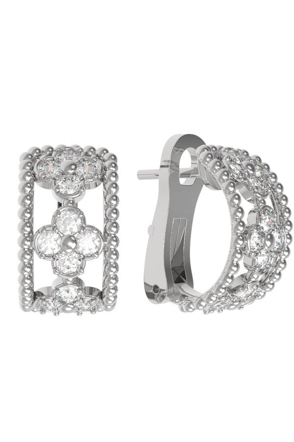 Серьги из белого золота c бриллиантами