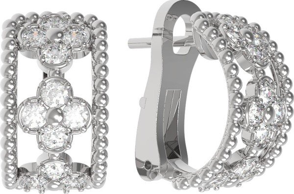 Серьги из белого золота c бриллиантами