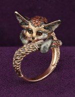 Кольцо из золота c эмалью и фианитом