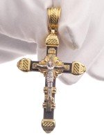 Крест из лимонного золота c эбеновым деревом