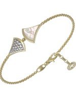 Браслет из лимонного золота c бриллиантами и перламутром