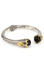 Браслет из серебра и золота c бриллиантами, ониксом и рубином