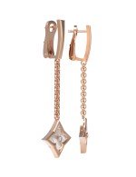 Серьги из золота c бриллиантами и перламутром