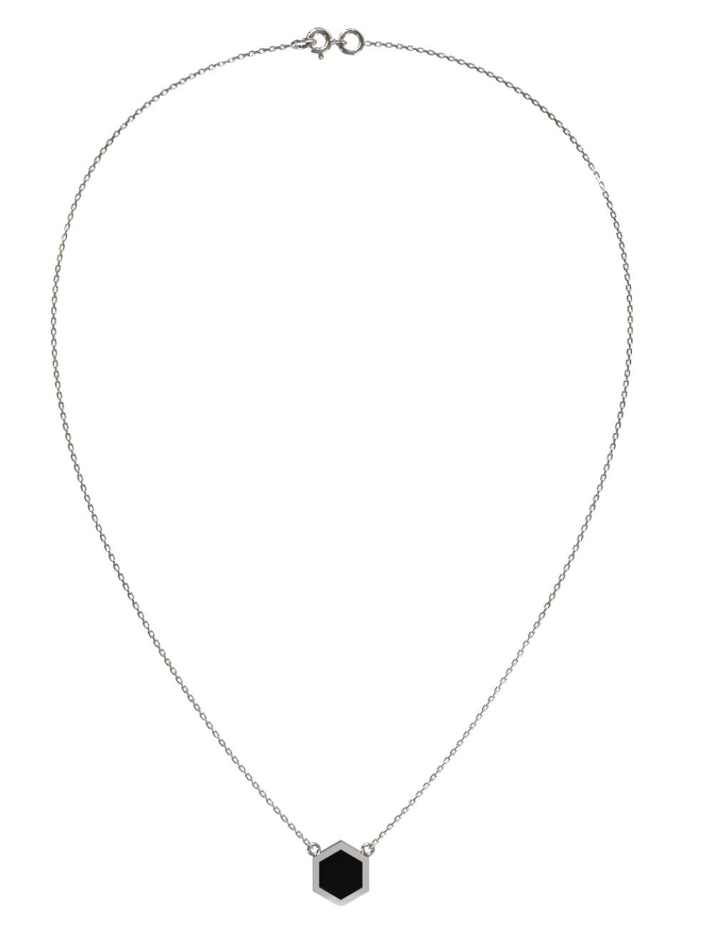 Колье из белого золота c ониксом