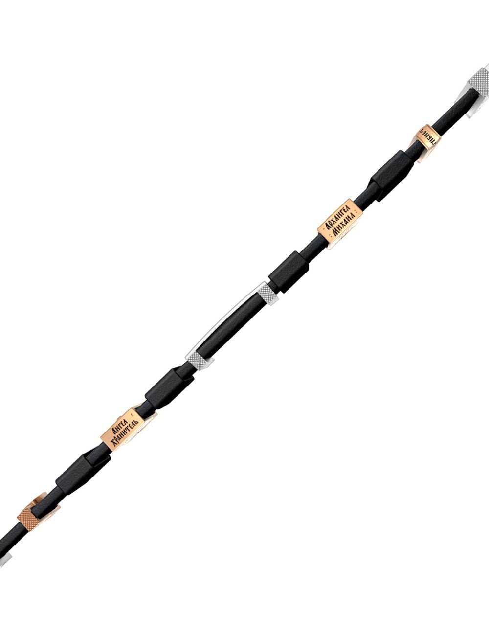 Браслет из белого золота c кожаным шнурком