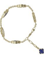 Браслет из лимонного золота c лазуритом и перламутром