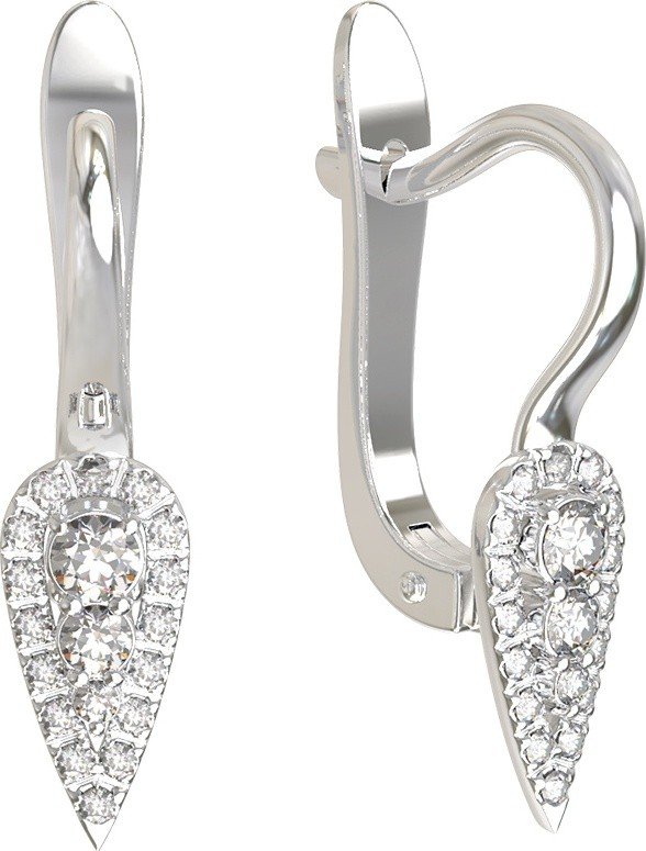 Серьги из белого золота c бриллиантами