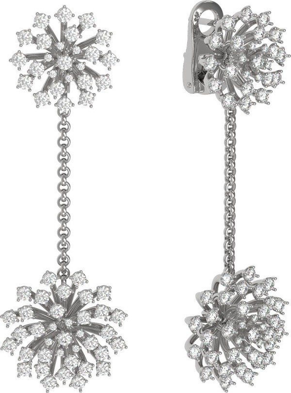 Серьги из белого золота c бриллиантами