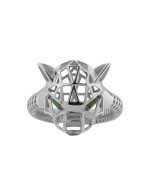 Кольцо из белого золота c изумрудом