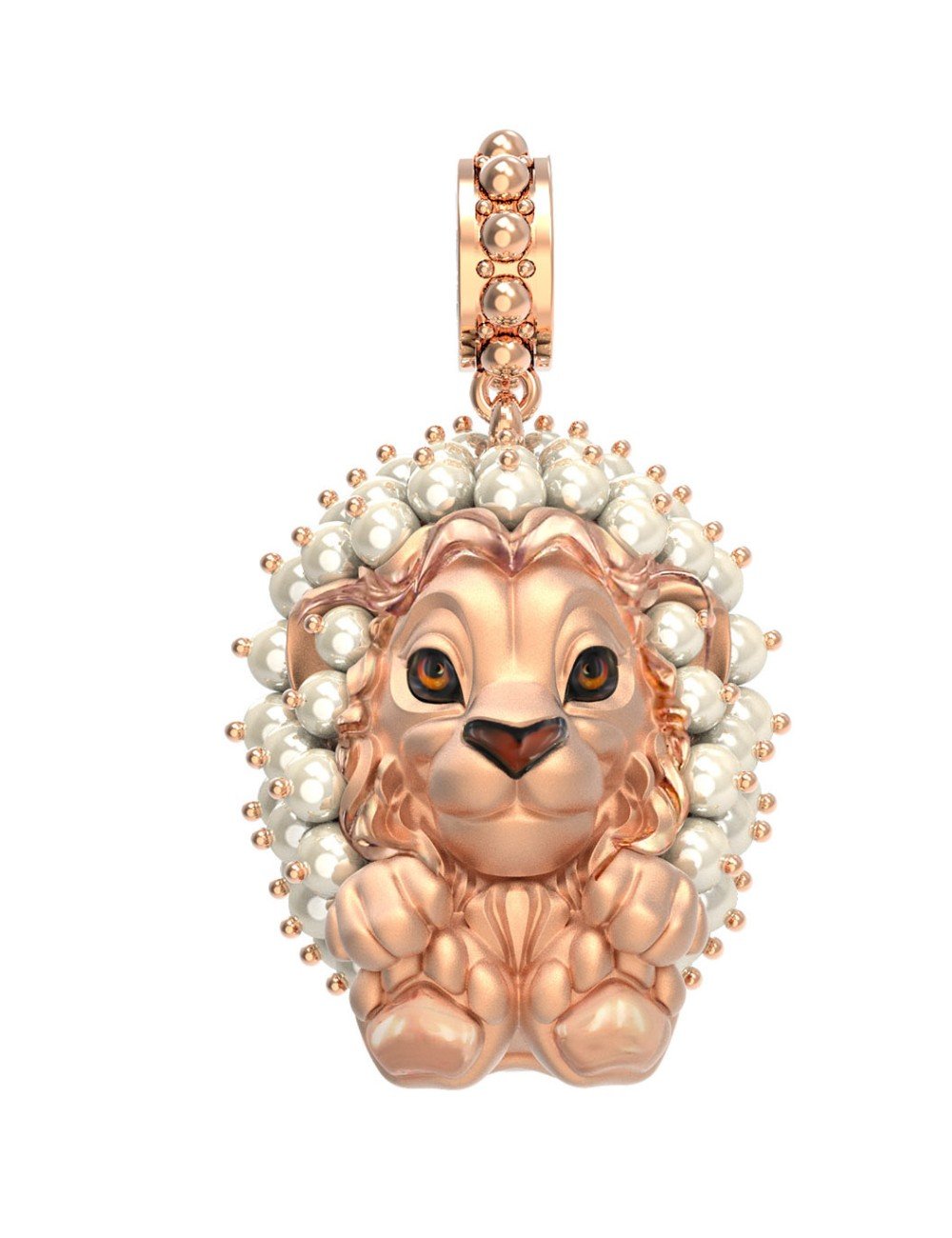 Подвеска из золота c эмалью и жемчугом