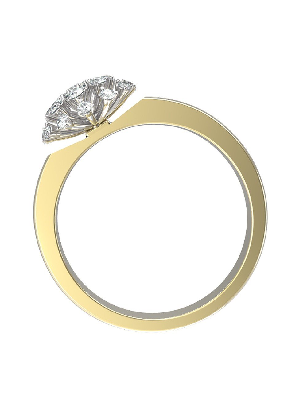 Кольцо из лимонного золота c бриллиантами