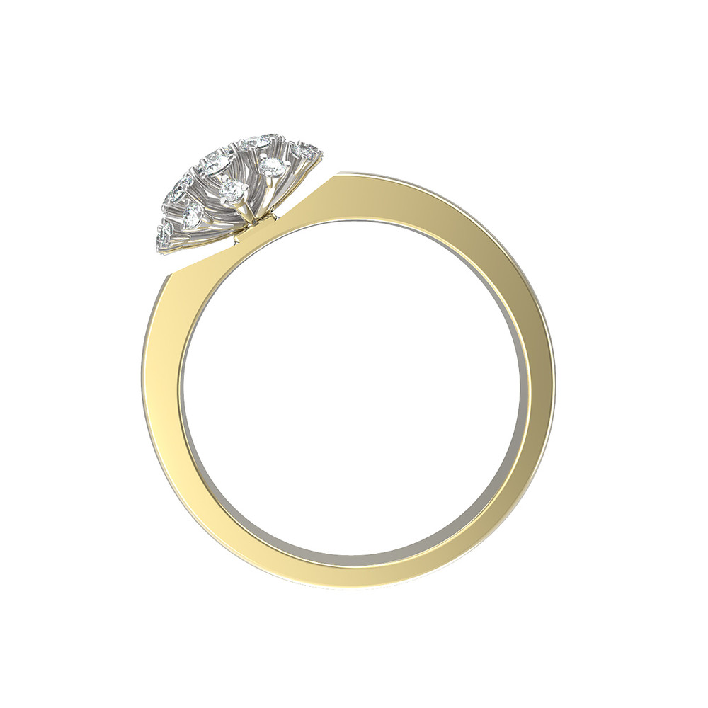 Кольцо из лимонного золота 585 пробы c бриллиантами