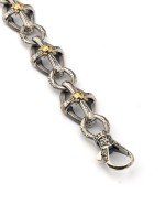 Браслет из серебра и золота c рубином