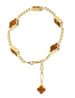 Браслет из лимонного золота c тигровым глазом