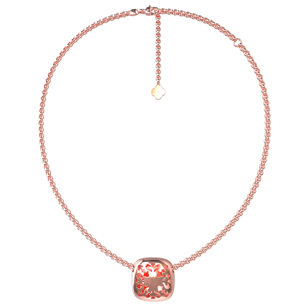 Колье из розового золота 585 пробы c бриллиантами и перламутром