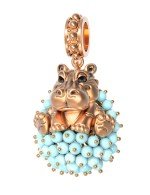 Подвеска из золота c эмалью и бирюзой