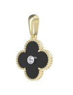 Подвеска из лимонного золота c бриллиантами и ониксом