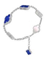 Браслет из белого золота c лазуритом и перламутром