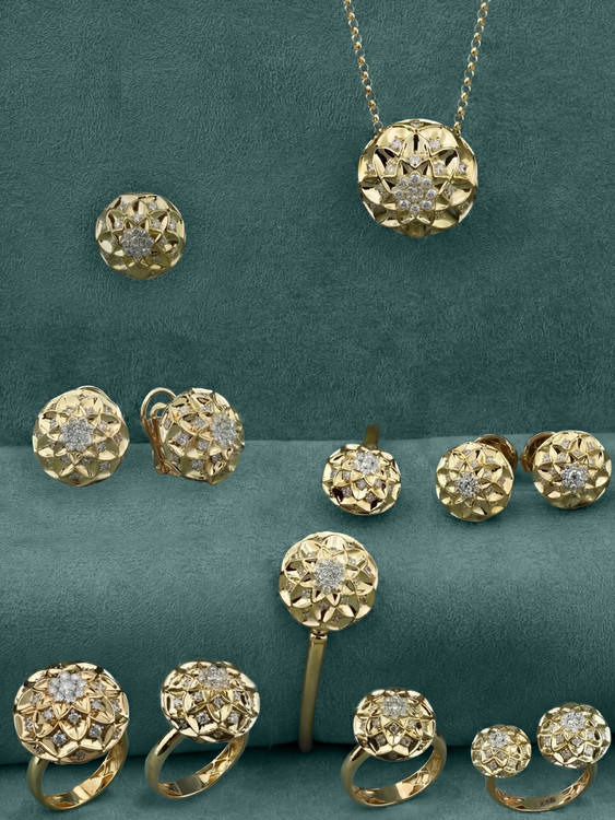 Браслет из лимонного золота 585 пробы c бриллиантами