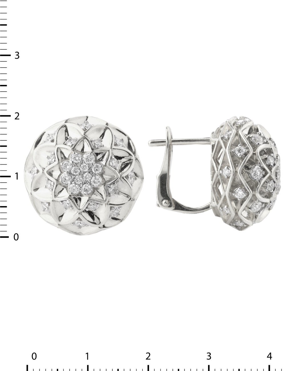 Серьги из белого золота c бриллиантами